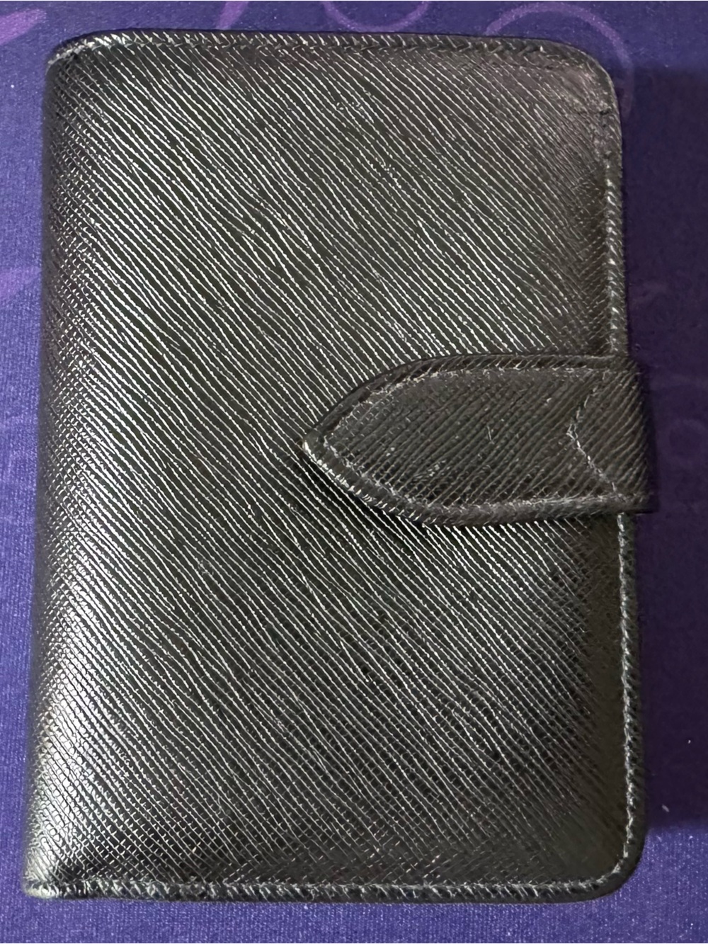 Coach Black Textured Leather Snap Wallet